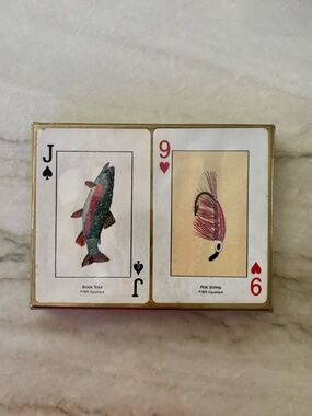 New Aquatique The Angler's Playing Cards Vintage 1989 Fishing Fly Aquatic Life